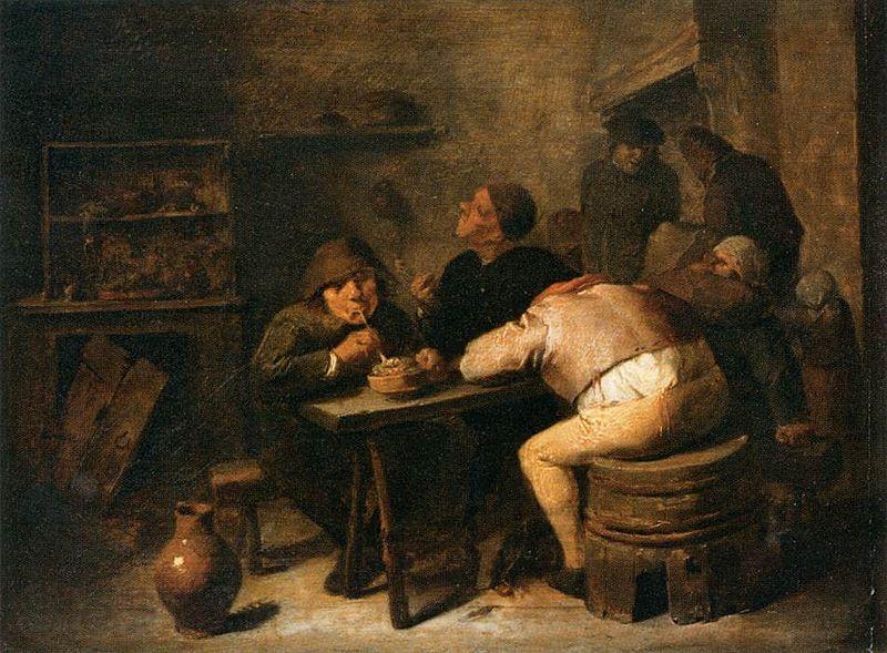 BROUWER, Adriaen Interior of a Smoking Room France oil painting art